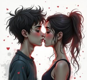 Intense-Blind-Love-of-a-Young-Couple-Amidst-Adversity Images Generated by Midjourney AI